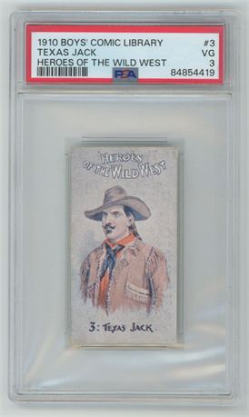 1910 Boys' Comic Library Heroes of the Wild West #3 Texas Jack PSA 3 VG POP 1