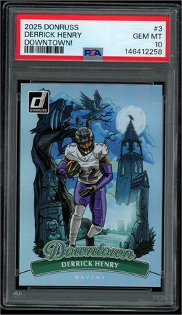 2025 Donruss #3 Derrick Henry Downtown! PSA 10 GEM MINT