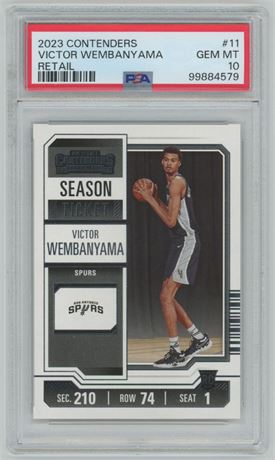 2023 Contenders #11 Victor Wembanyama RC Retail PSA 10 GEM MINT