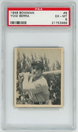 1948 Bowman #6 Yogi Berra RC PSA 6 EXMT