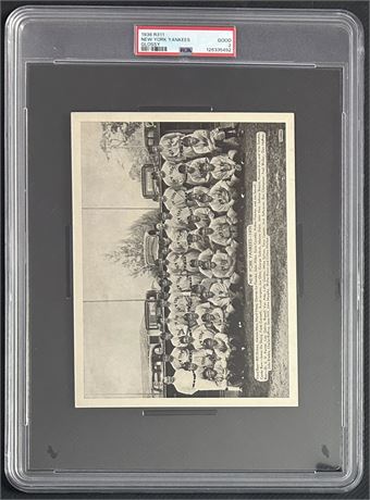 1936 R311 New York Yankees Glossy PSA 2 GOOD w/ Gehrig