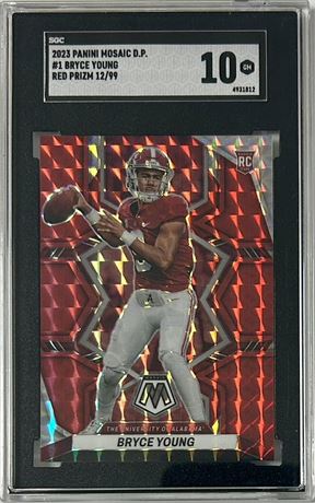 2023 Panini Mosaic Draft Picks #1 Bryce Young RC Red Prizm 12/99 SGC 10 READ