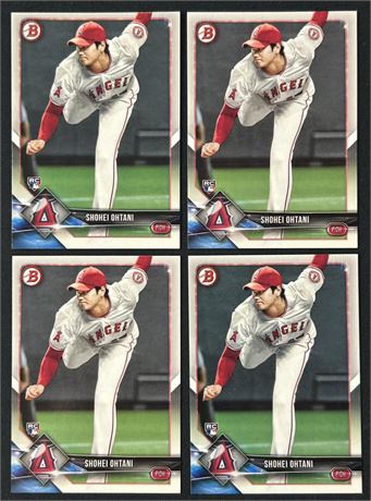 2018 Bowman #49 Shohei Ohtani RC (4) card lot