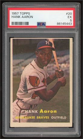 1957 Topps #20 Hank Aaron PSA 5 EX
