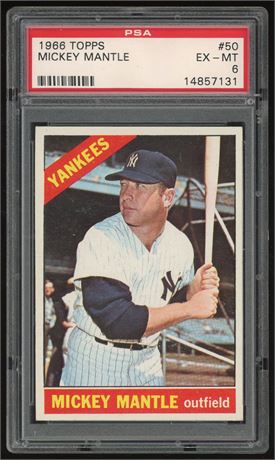 1966 Topps #50 Mickey Mantle PSA 6 EXMT