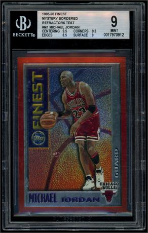 1995 Finest #M1 Michael Jordan Mystery Bordered Refractors Test BGS 9