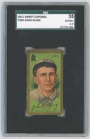 1911 T205 Sweet Caporal John Kling SGC 2.5 GOOD+ (READ)