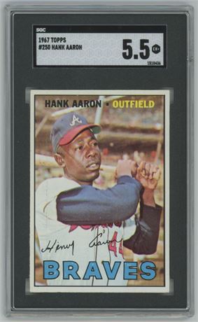 1967 Topps #250 Hank Aaron SGC 5.5 EX+