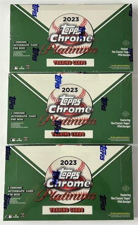 2023 Topps Chrome Platinum Anniversary Baseball Hobby Box Lot (3) Factory Sealed