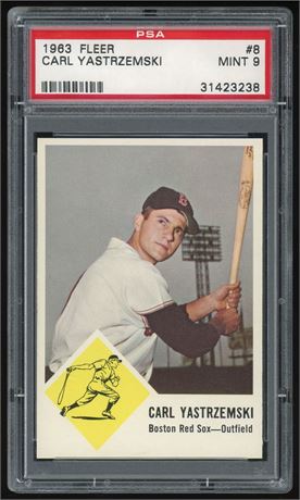 1963 Fleer #8 Carl Yastrzemski PSA 9 MINT, Only 3 Higher