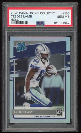 2020 Donruss Optic CeeDee Lamb Rated Rookie Holo PSA 10 GEM MINT