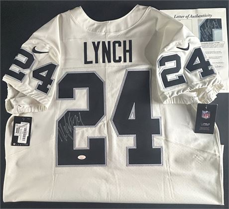 Marshawn Lynch Signed Nike Oakland Raiders NFL Jersey Size XL JSA LOA