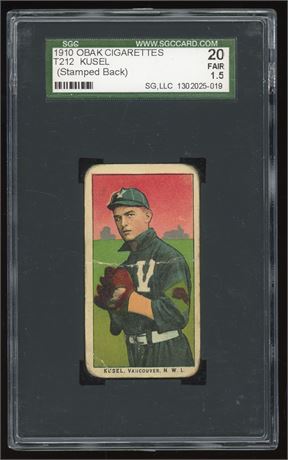 1910 T212 Obak John Kusel Stamped Back SGC 1.5 FAIR