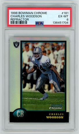 1998 Bowman Chrome #181 Charles Woodson Refractor PSA 6 EXMT