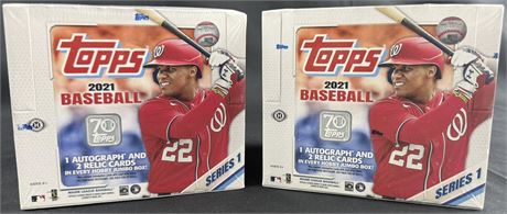 2021 Topps Series 1 Baseball Hobby Jumbo Box Lot (2) Factory Sealed