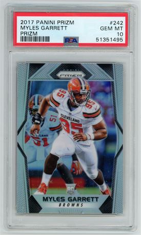 2017 Panini Prizm #242 Myles Garrett RC Silver Prizm PSA 10 GEM MINT