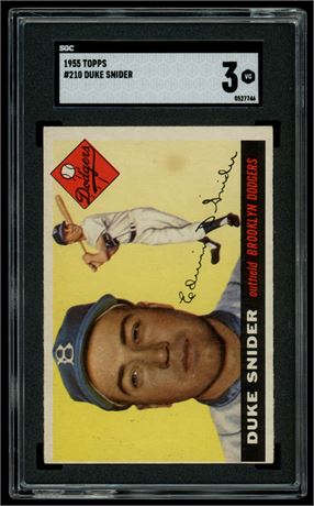 1955 Topps #210 Duke Snider Hi# SGC 3 VG