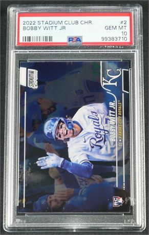 2022 Stadium Club Chrome #2 Bobby Witt Jr RC PSA 10 GEM MINT