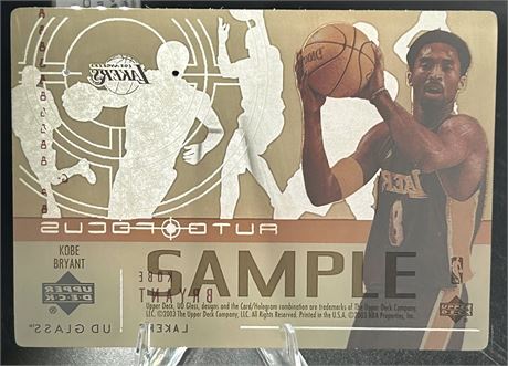 2003 Upper Deck Auto Focus Kobe Bryant Sample (See All Pictures) READ