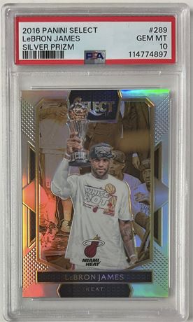 2016 Panini Select #289 LeBron James Silver Prizm PSA 10 GEM MINT