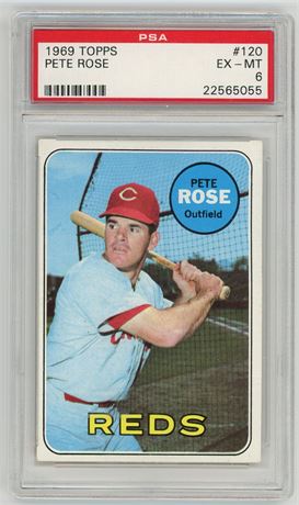 1969 Topps #120 Pete Rose PSA 6 EXMT