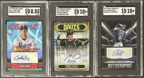2022-23 SGC Graded Rookie Card Auto Lot (3) w/ Jung, Carter, Davis