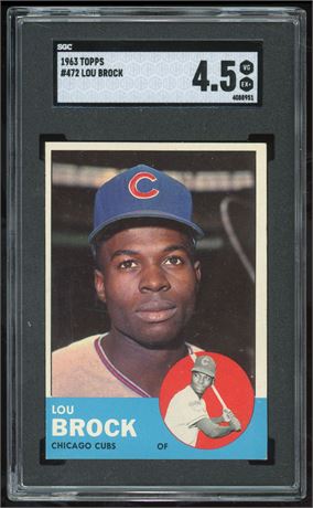 1963 Topps #472 Semi-Hi# Lou Brock SGC 4.5
