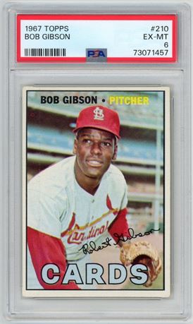 1967 Topps #210 Bob Gibson PSA 6 EXMT