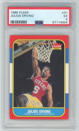 1986 Fleer #31 Julius Erving PSA 5 EX