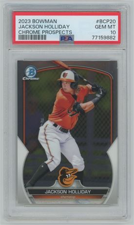 2023 Bowman Chrome Prospects Jackson Holliday RC  PSA 10 GEM MINT