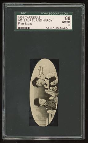 1934 Carreras #67 Laurel and Hardy Film Stars SGC 8 NMMT