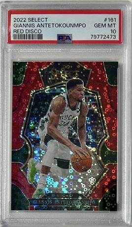 2022 Select #161 Giannis Antetokounmpo Red Disco 39/49 PSA 10 GEM MINT