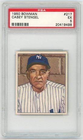 1950 Bowman #217 Casey Stengel PSA 5 EX