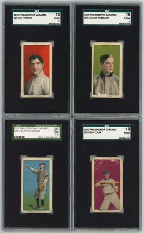 1910 E96 Philadelphia Caramel SGC Graded Lot (4) Poor to Fair