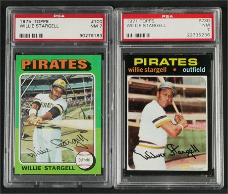 1971-1975 Topps Willie Stargell PSA 7 Graded Lot (2)
