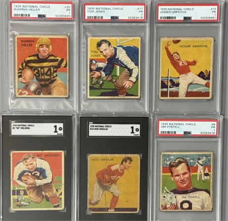 1935 National Chicle PSA/SGC 1 Graded RC Lot (6) (READ)