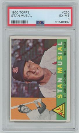 1960 Topps #250 Stan Musial PSA 6 EXMT