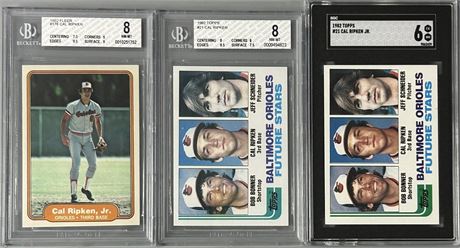 1982 Topps/Fleer Cal Ripken Jr. RC Graded Lot (3)