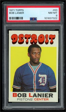1971 Topps #63 Bob Lanier RC PSA 8 NMMT