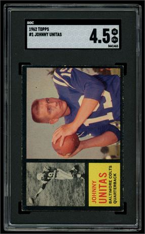 1962 Topps #1 Johnny Unitas SGC 4.5 VGEX+