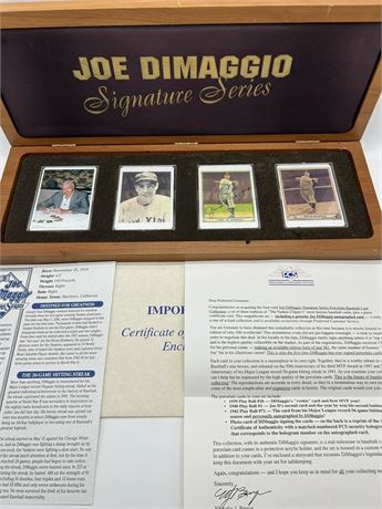 1997 Joe DiMaggio Signature Series Porcelain Baseball Cards w/ AUTO 71/500