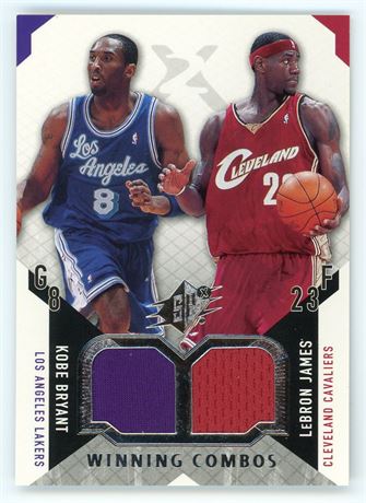 2004 Upper Deck SPx Kobe Bryant & LeBron James Winning Combos Dual Patch