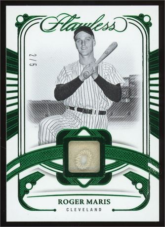 2024 Panini Flawless Roger Maris Emerald Legendary Memorabilia 2/5 Button Eyelet