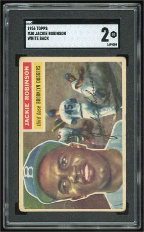 1956 Topps #30 Jackie Robinson White Back SGC 2 GOOD