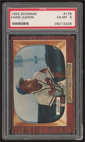 1955 Bowman #179 Hank Aaron PSA 6 EXMT