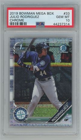 2019 Bowman Mega Box #33 Julio Rodriguez Chrome 1st RC PSA 10 Gem Mint