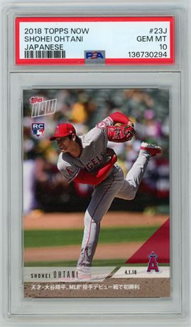 2018 Topps Now Shohei Ohtani RC Japanese PSA 10 GEM MINT