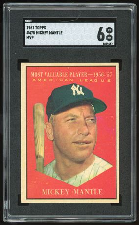 1961 Topps #475 Mickey Mantle MVP SGC 6