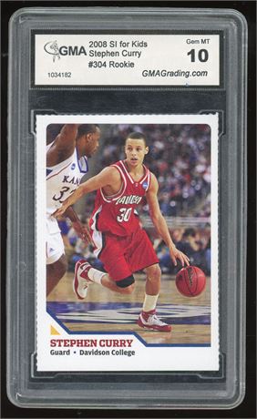 2008 Sport Illustrated for Kids #304 Stephen Curry RC GMA 10