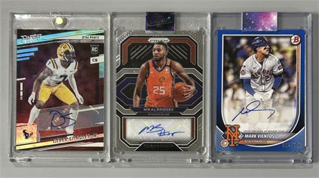 2020-2025 Multi-Sport Autograph Lot (3) w/ M Bridges & Stingley Jr RC